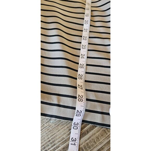 Vintage Blazer Skirt Set Womens 14 Tan Silk Black Striped Jacket Top Retro 80s - Picture 11 of 13